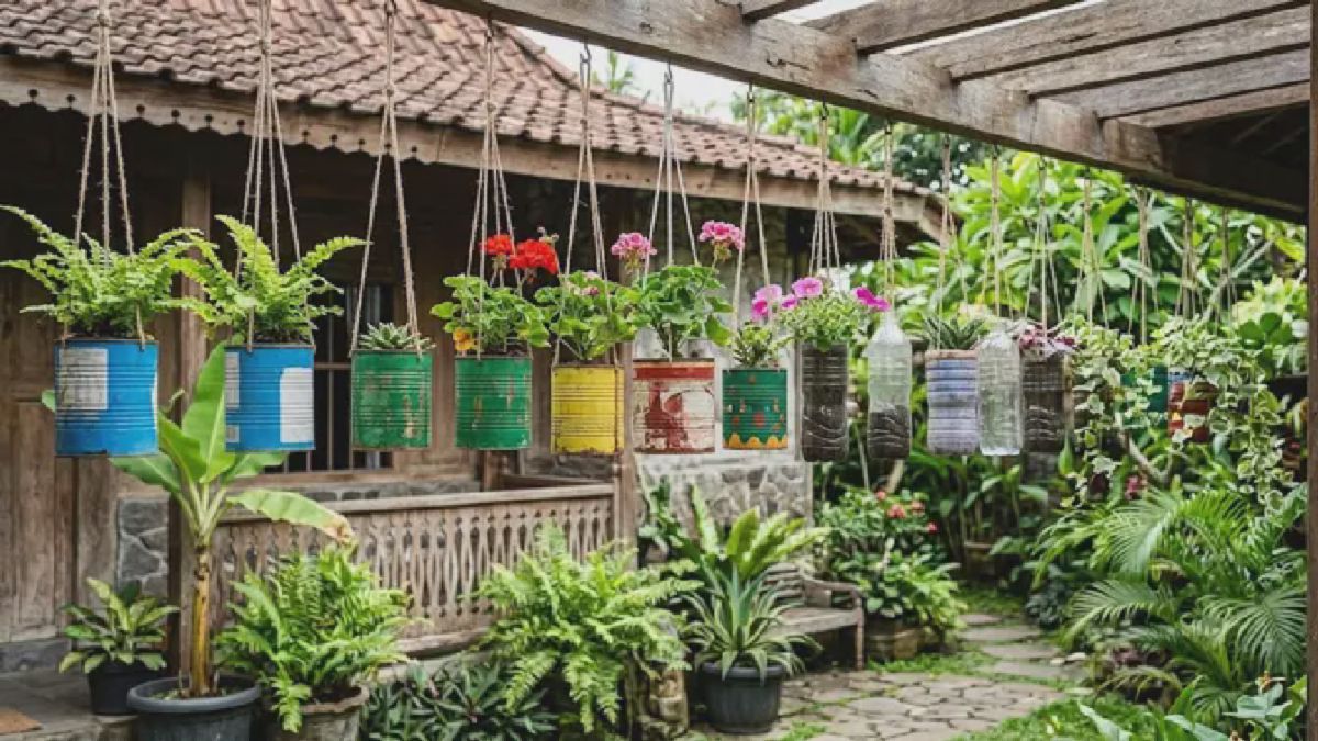 Warga Kini Sulap Barang Bekas Jadi Pot Tanaman Gantung