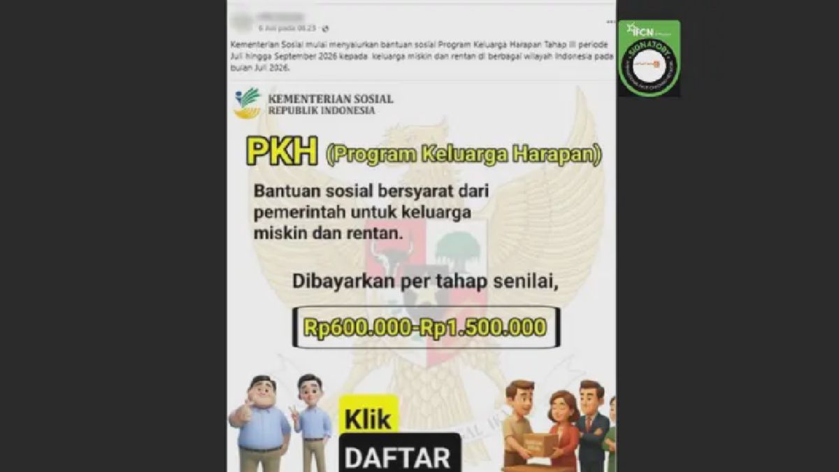 Cek Fakta Liputan6 Sebut Tautan Daftar Bansos PKH 2026 Hoaks