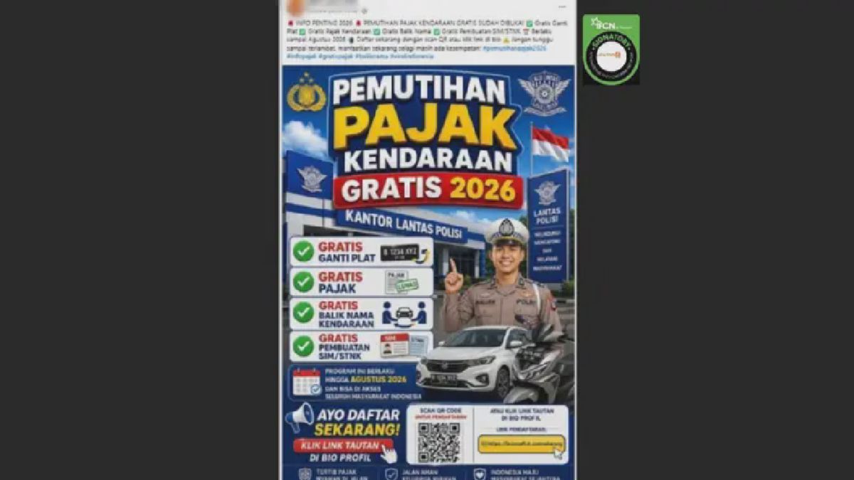 Liputan6.com Tegaskan Link Pemutihan Pajak Kendaraan Gratis 2026 Hoaks